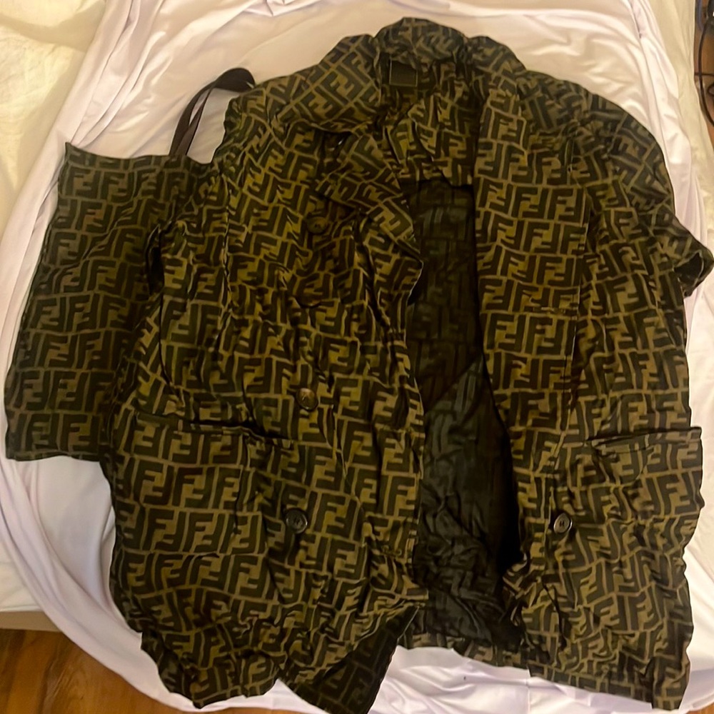 A fendi rain coat and bag set